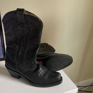 Durango Women Cowgirl Boots 6.5M Black Leather Square Toe